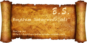 Beythum Seherezádé névjegykártya